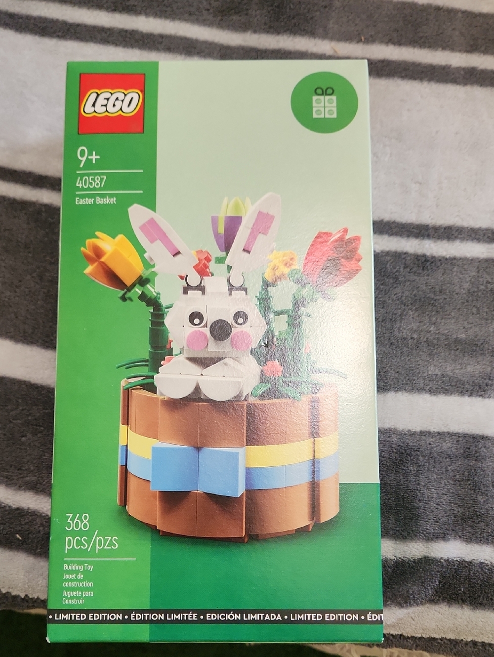 Lego Easter Basket with White Bunny and Brown Basket